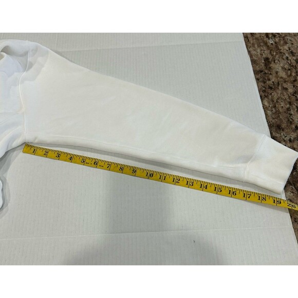 Nike Sweatshirt Men's Size M White Embroidered Swoosh Fleece Pullover Hoodie - Picture 10 of 10